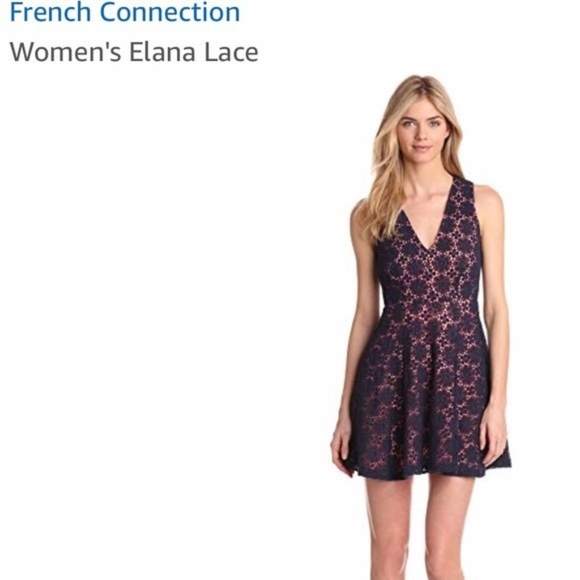 French Connection Dresses & Skirts - French Connection Elana Lace Blue Crochet Dress